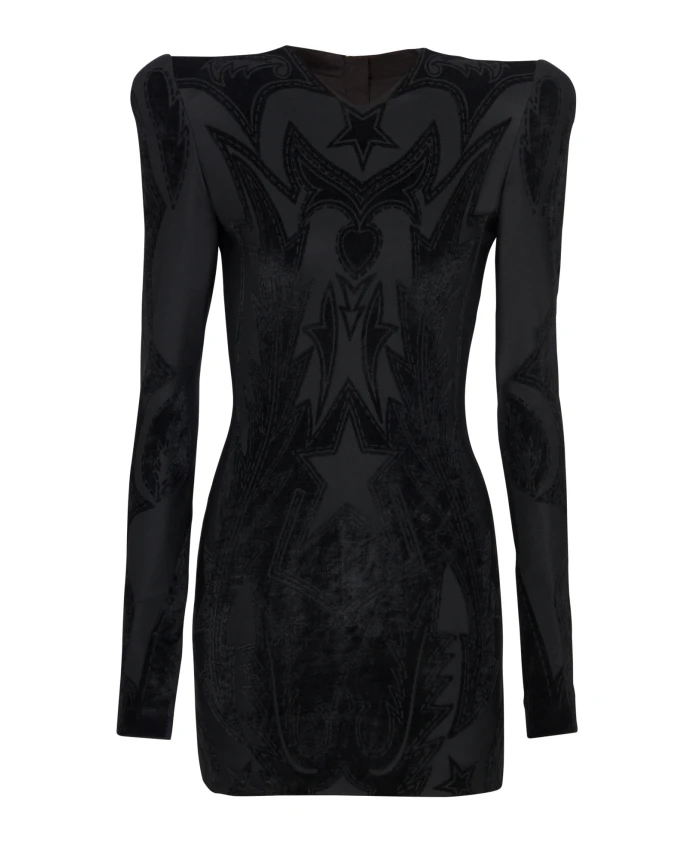 

Короткое платье из джерси Balmain, черный
