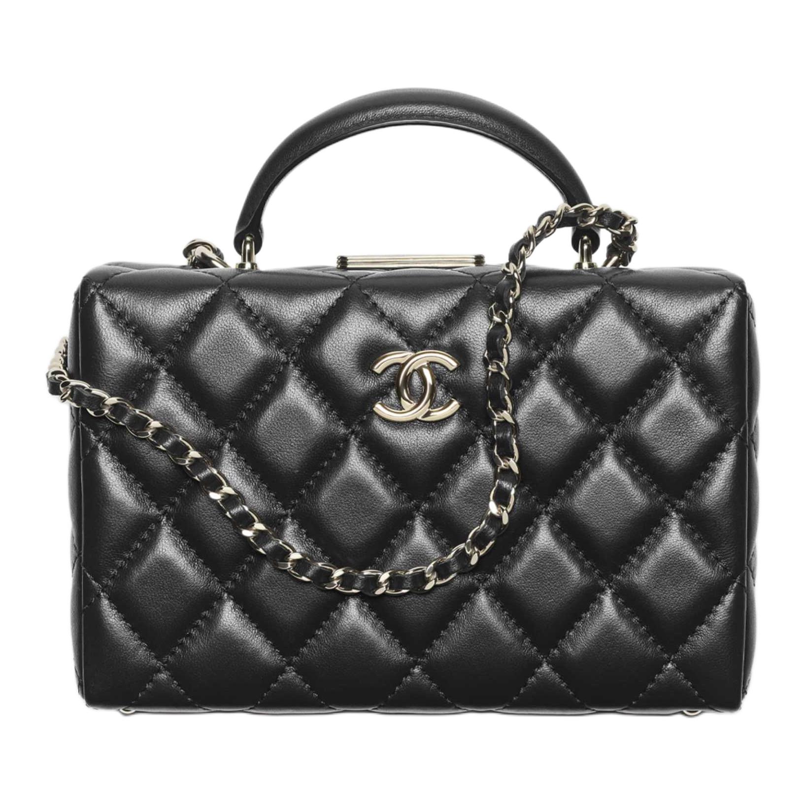 

CHANEL Овчинная сумка-коробка Сумка через плечо Кроссбоди Маленькая женская сумка черная