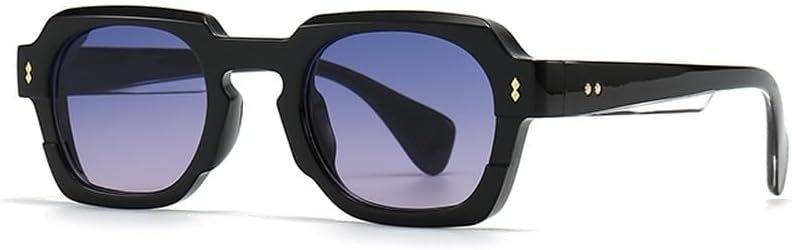 

зелено-коричневые ретро солнцезащитные очки для женщин с защитой от УФ-излучения UV400, квадратные солнцезащитные очки для мужчин, черные летние аксессуары для женщин WNCKSQ, Blue Pink Lens