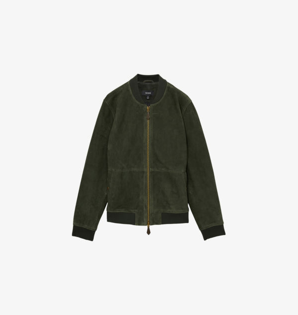 

Куртка-Бомбер из замши на молнии Reiss, зеленый