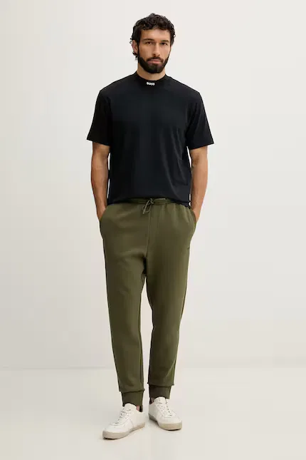 Спортивные штаны из хлопка с эластаном Hadiko BOSS Green, зеленый — фото 2
