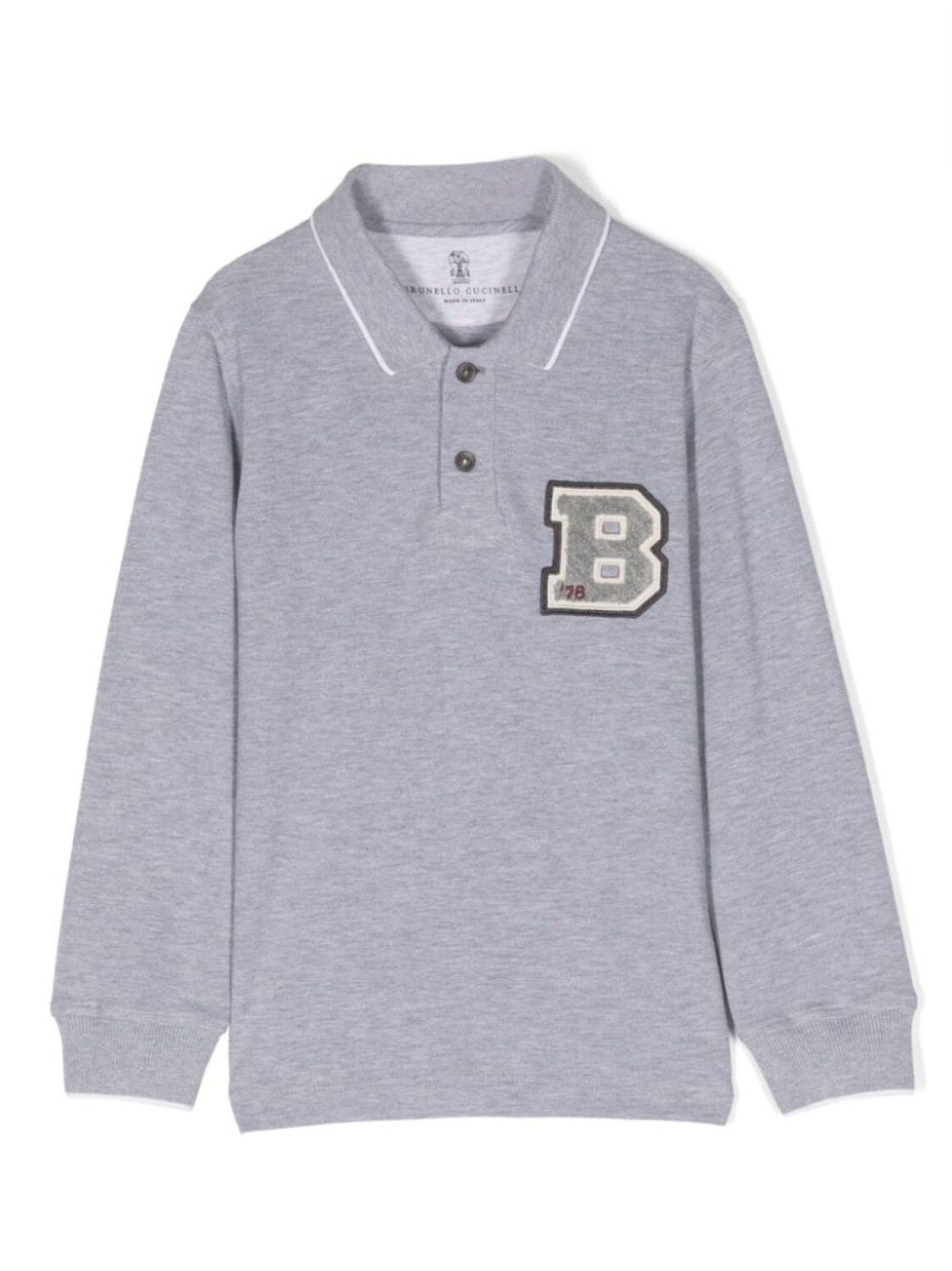 

Brunello Cucinelli Kids рубашка поло с нашивкой-логотипом, серый