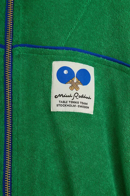 Кофта детская из футера с капюшоном Table tennis Mini Rodini, зеленый — фото 4