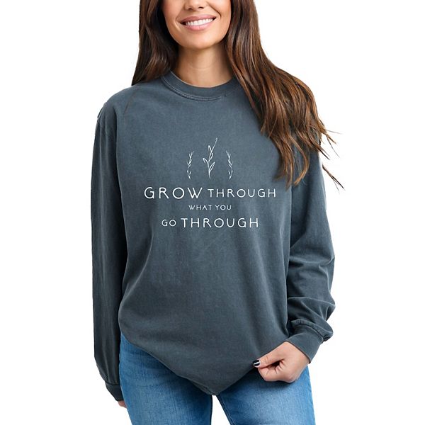 

Футболка с длинным рукавом garment dyed "Grow through what you go through" Simply Sage Market, Pepper, Зеленый, Футболка с длинным рукавом garment dyed "Grow through what you go through" Simply Sage Market, Pepper