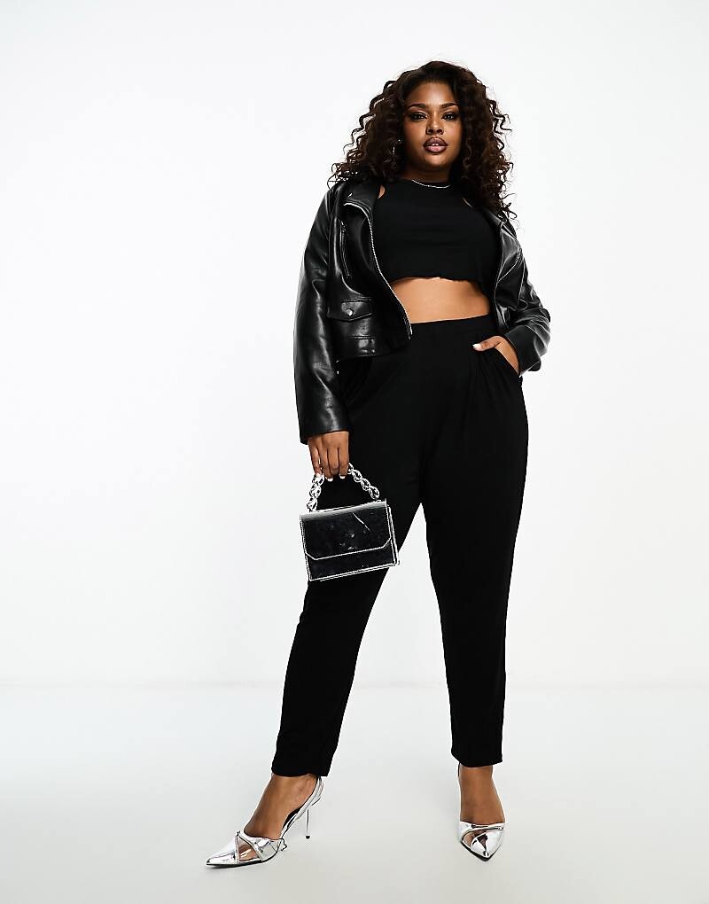 

Черные брюки с колышками ASOS DESIGN Curve Ultimate