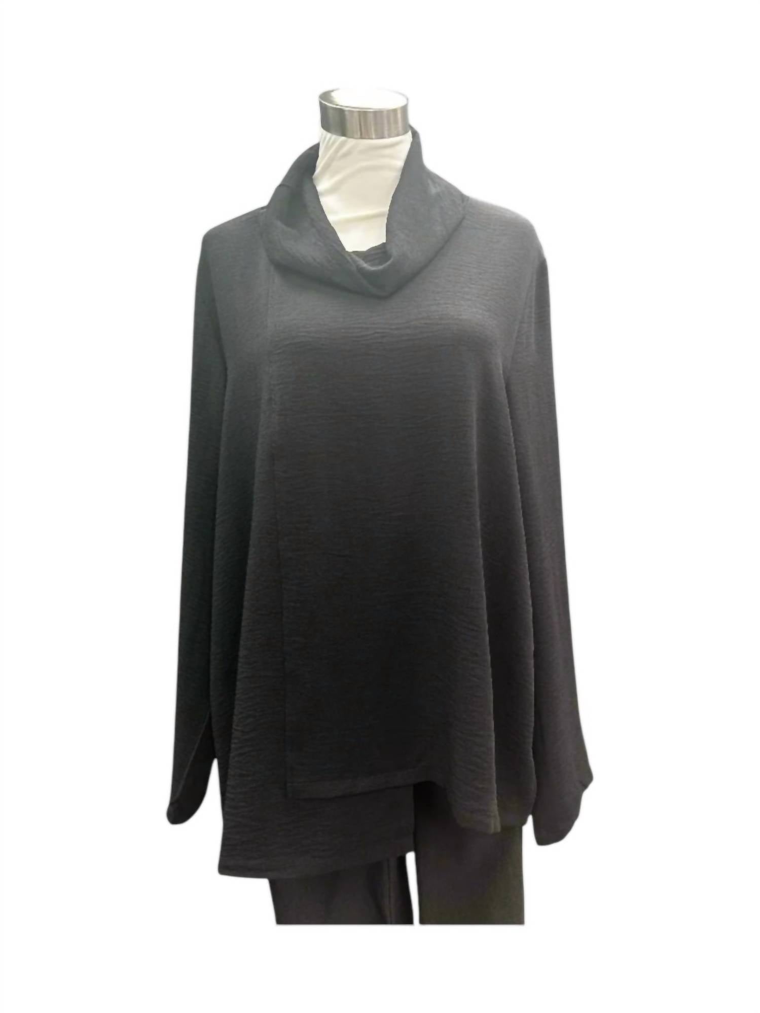 

Женский топ Airflow Cowl Neck Top черного цвета Shana Apparel