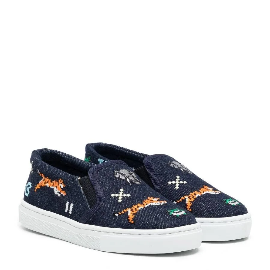 Детские кроссовки Kenzo Kids Jungle Game Pixel Canvas, синий — фото 2