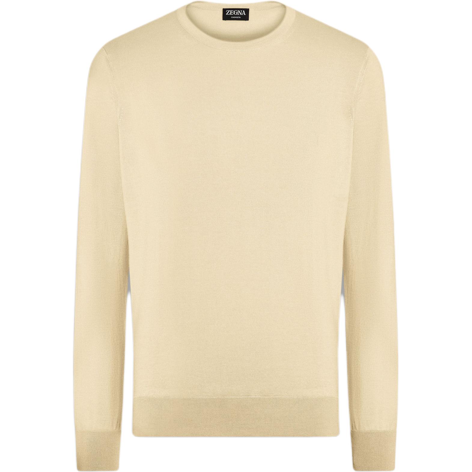 

Меланжевый свитер с круглым вырезом Ermenegildo Zegna, желтый