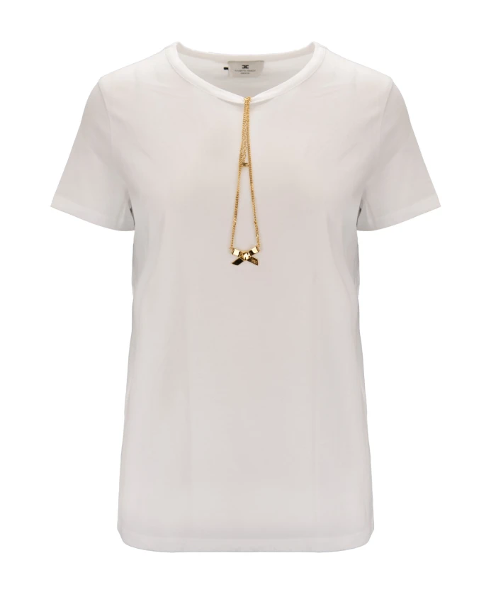 

Джерсийская футболка с ожерельем Elisabetta Franchi, белый