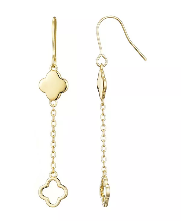 

Позолоченные серьги-подвески в форме клевера Adornia, gold