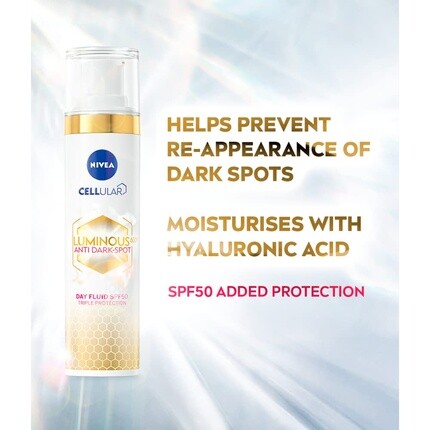 Cellular Luminous 630 Дневной флюид против темных пятен с тройной защитой Spf 50, 40 мл, Nivea — фото 2