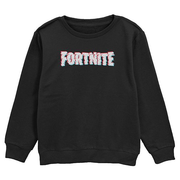 

Мальчиковый флисовый свитшот с логотипом Glitchy Fortnite