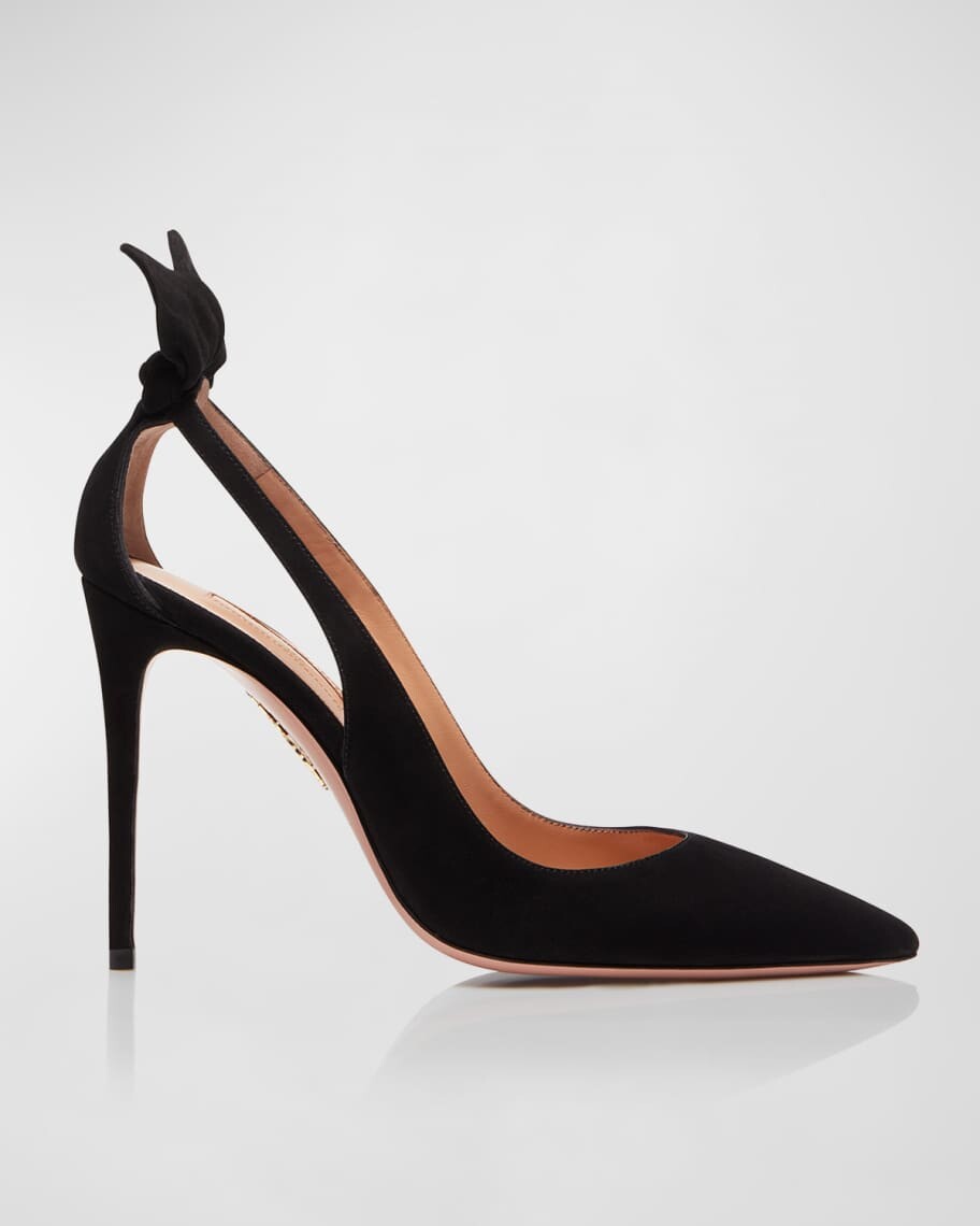 Замшевые туфли с бантом 105 мм Aquazzura