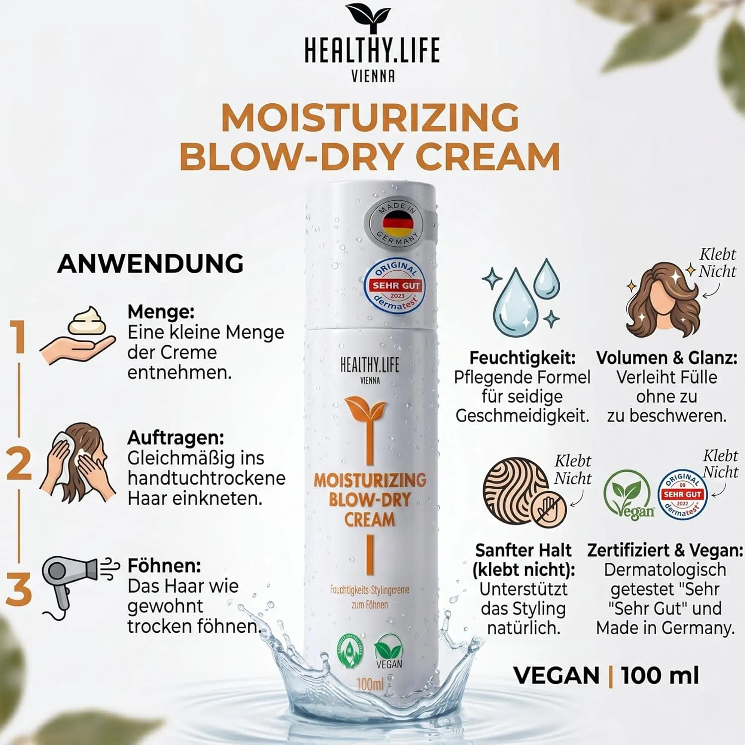 Увлажняющий крем для укладки волос HLV Healthy.Life Vienna — фото 2