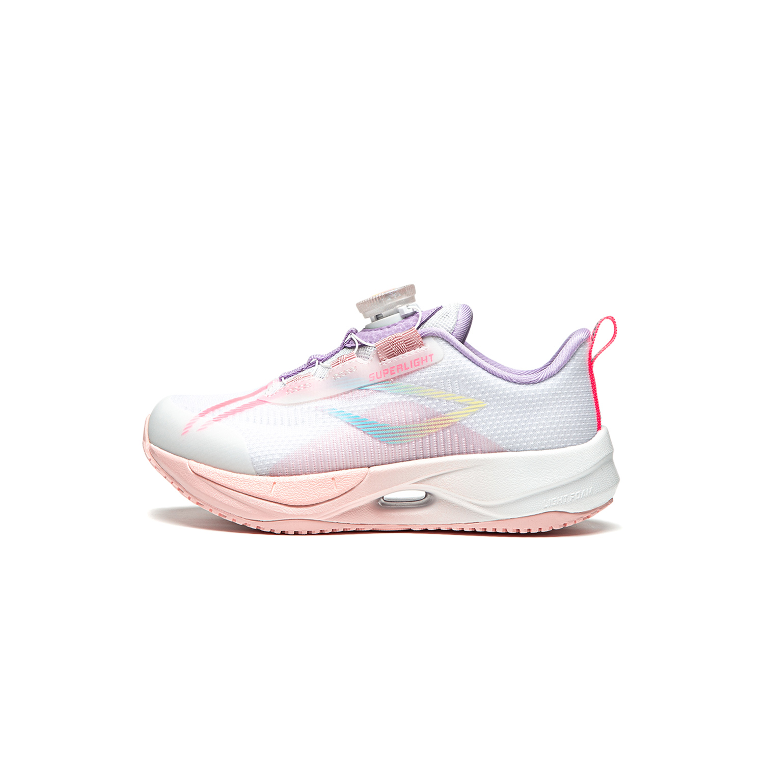 

Кроссовки низкие Rebound детские повседневные белые стандартные/флуоресцентный розовый лотос LINING YOUNG, белые стандартные/флуоресцентный восковой розовый