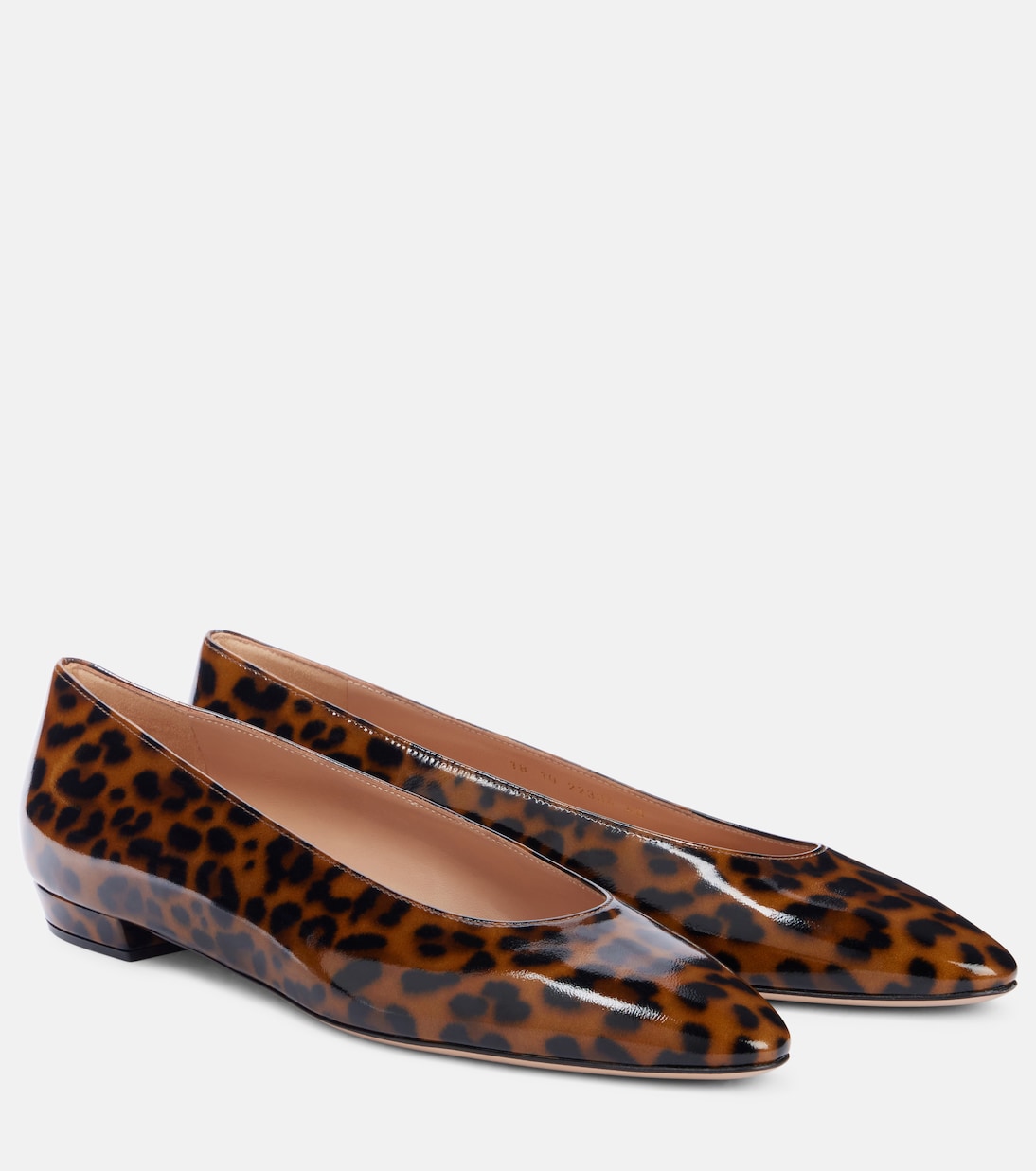 Балетки Amelia из лаковой кожи Gianvito Rossi, Leopard Print