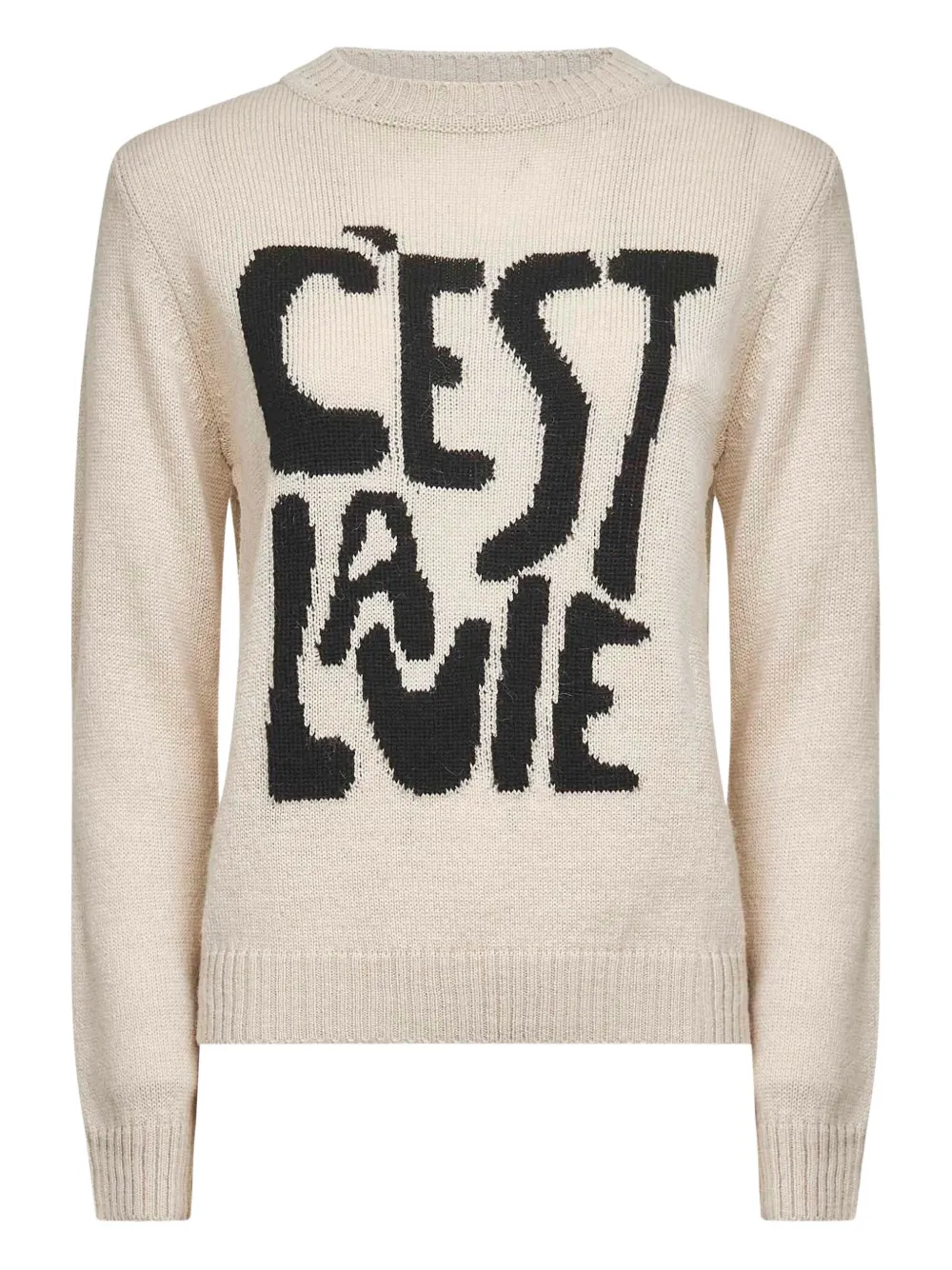 

Джемпер с круглым вырезом и интарсией Nitra Weekend Max Mara, нейтральный