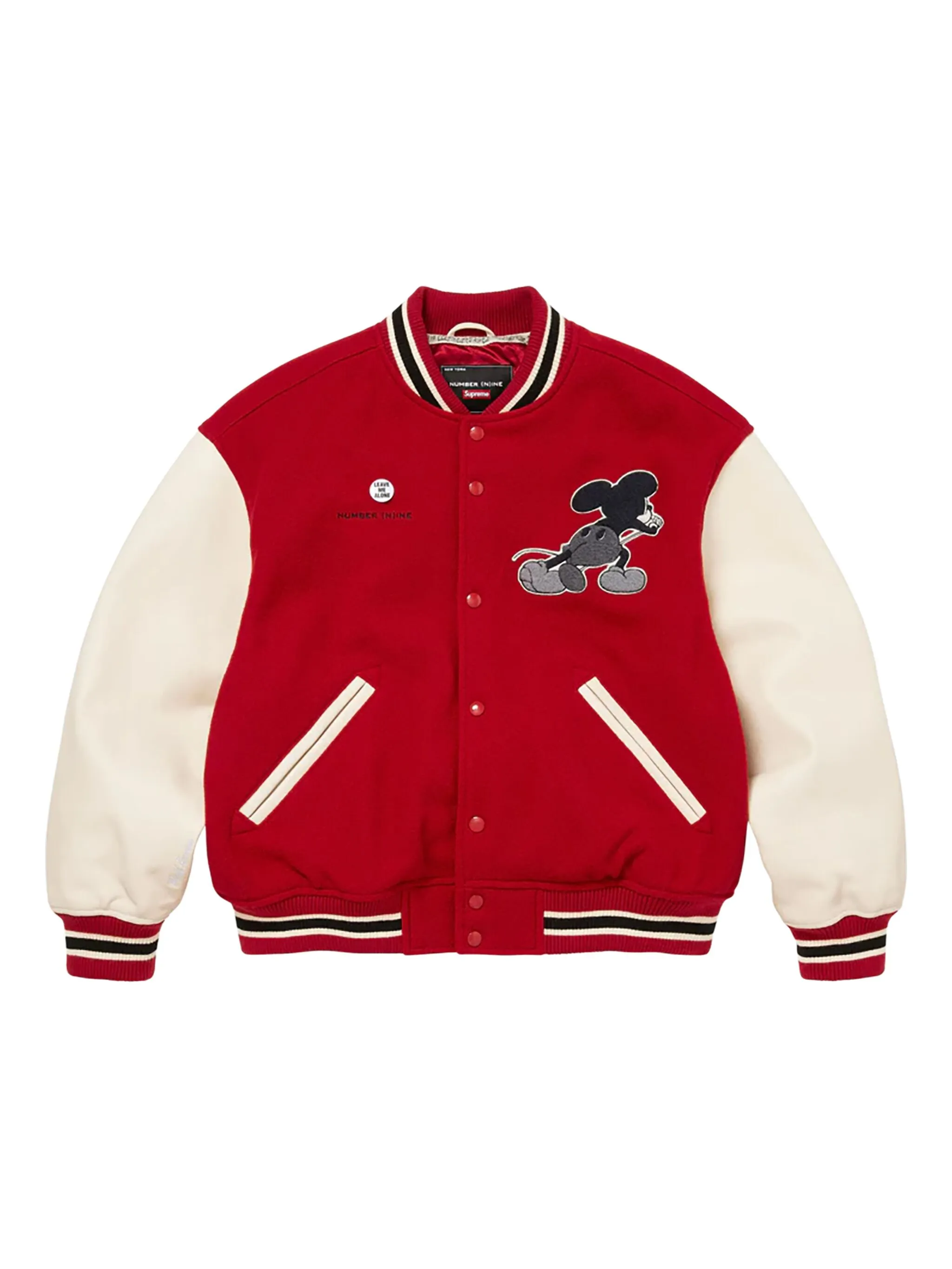 Бомбер mickey с аппликацией Supreme, красный