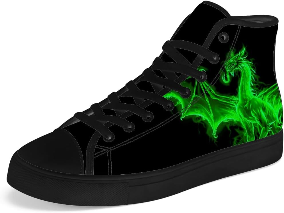 

Высокие кеды с канвой Dragon для мужчин и женщин, повседневные кроссовки на шнуровке Chebing, зеленый