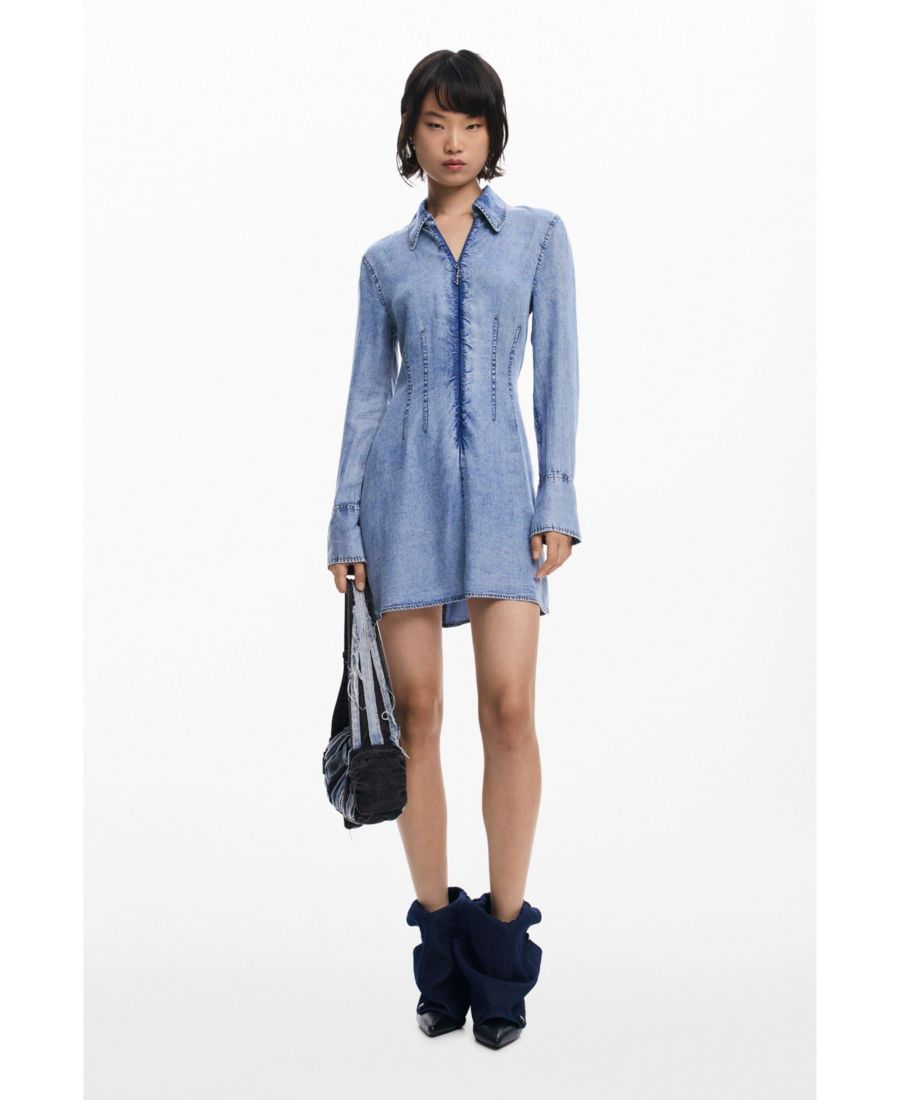 

Женское джинсовое платье с длинными рукавами Desigual, Light blue