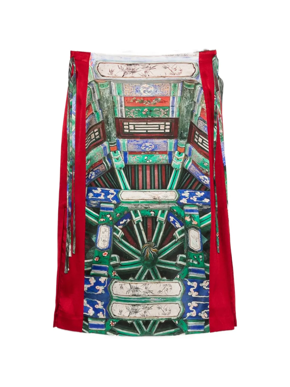 

Миди-юбка с завязками сбоку Hui Hui, красный