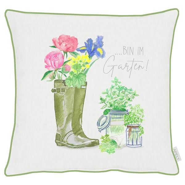 

Декоративная подушка Apelt 6814, 45x45x10 см цвет weiß/grün