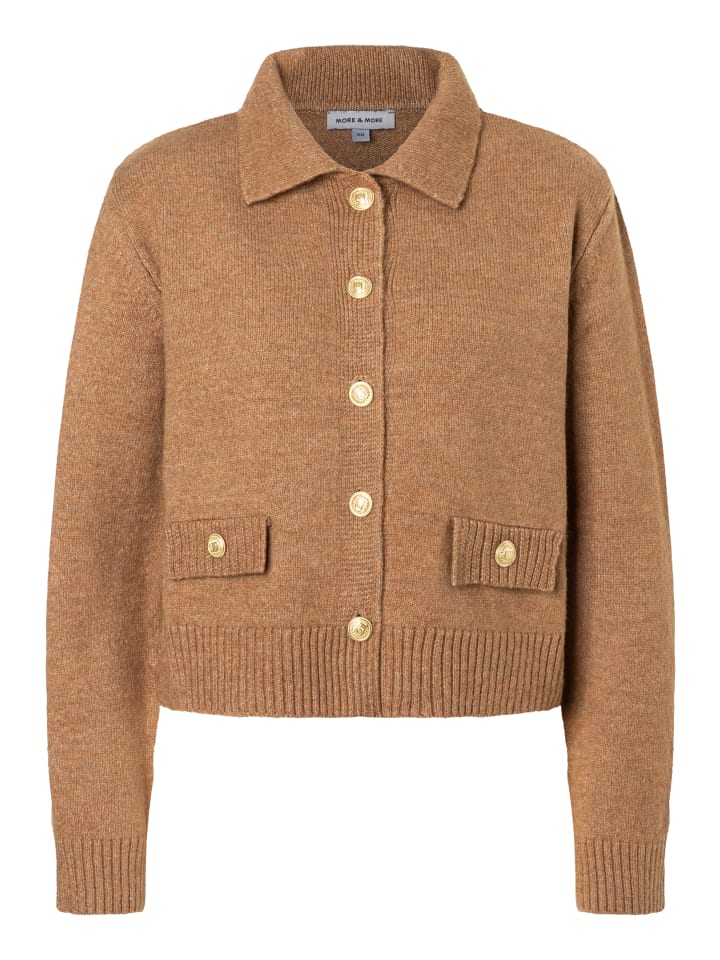 

короткий, мягкий кардиган теплого верблюжьего цвета More & More