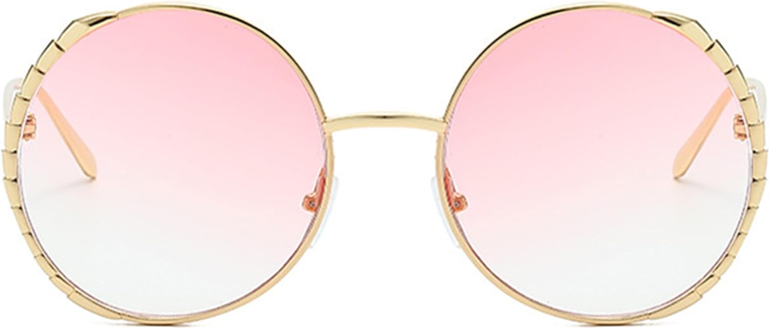 

Солнцезащитные очки Bullabulling в стиле ретро, ​​большие круглые, для женщин и мужчин, модные большие очки в стиле 70-х, 80-х и 90-х, золотистая металлическая оправа, Pink