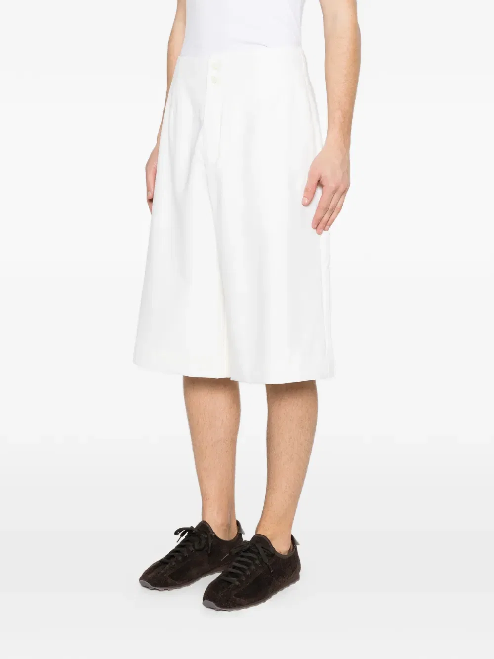 Шорты с пуговицами из муассона Jacquemus, белый — фото 3