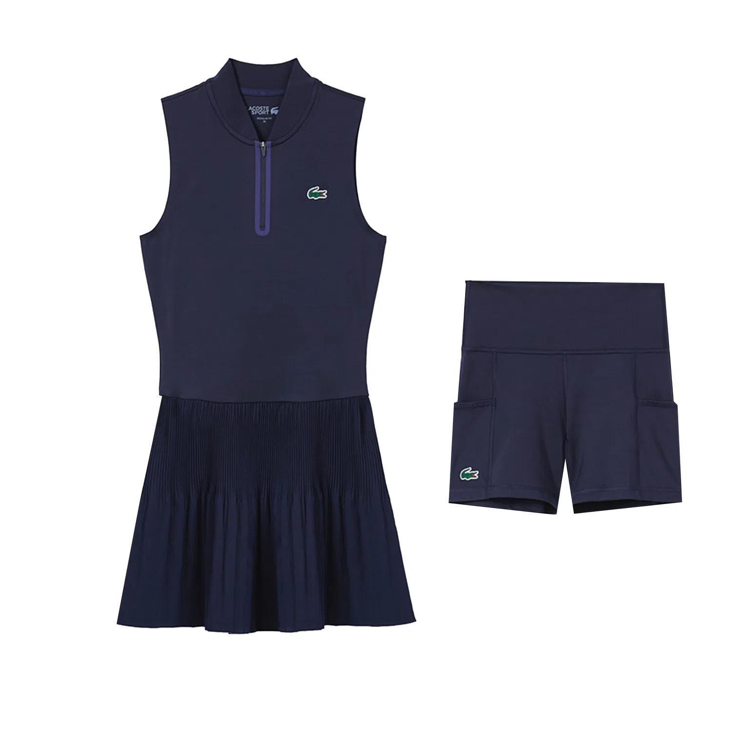 Теннисная юбка LACOSTE Navy Blue, короткая, женская