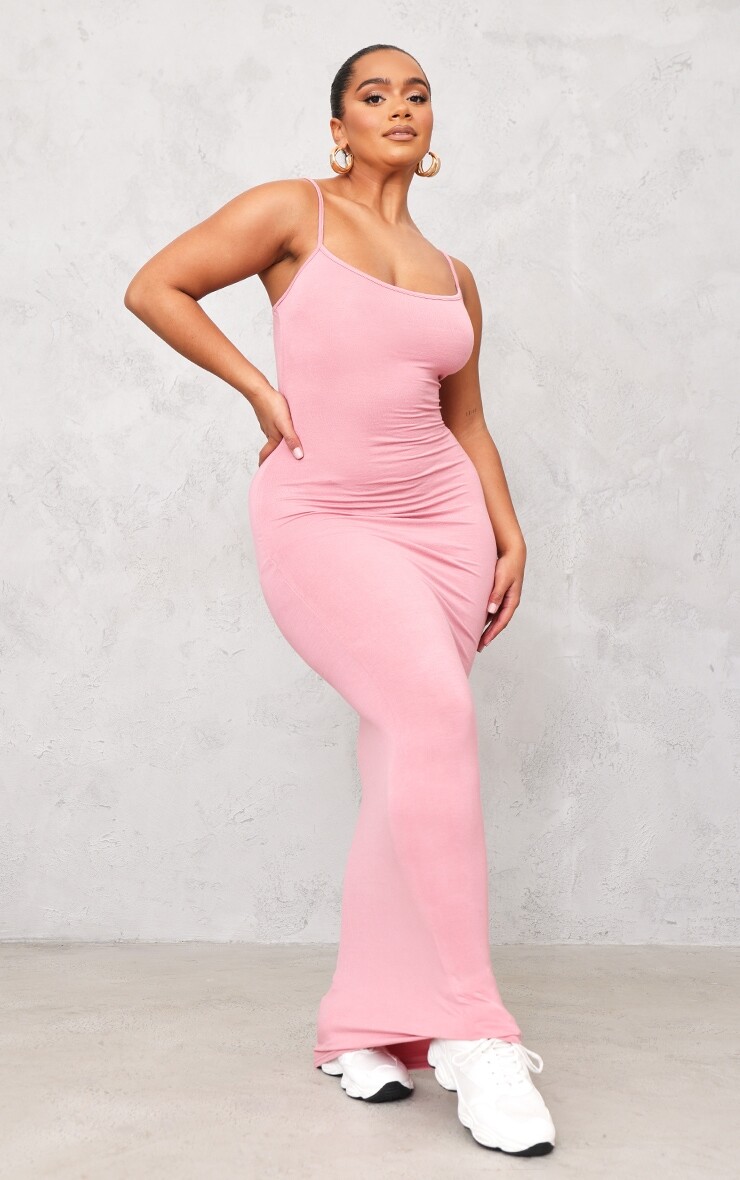 

PrettyLittleThing Платье макси из джерси с бретелями Shape Rose