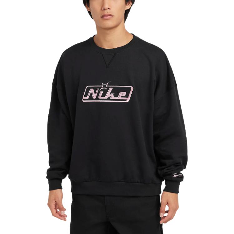 Свитшот унисекс черный/эмалевый розовый Nike, черный/глянцевый розовый — фото 2