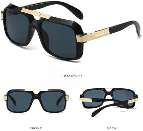 

Солнцезащитные очки прямоугольной формы 2027 года для мужчин и женщин, градиентные линзы, поликарбонатная оправа, золотистая оправа, защита от солнца UV400 MTZJH, C3