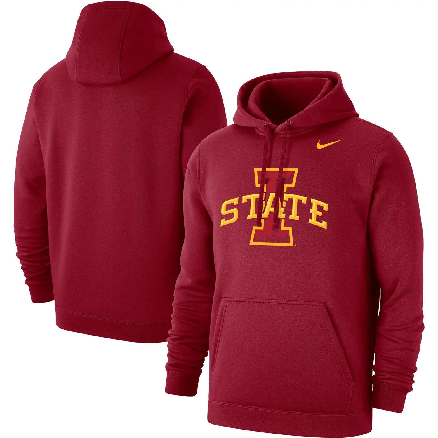 

Мужской пуловер с капюшоном и логотипом Cardinal Iowa State Cyclones Club Nike