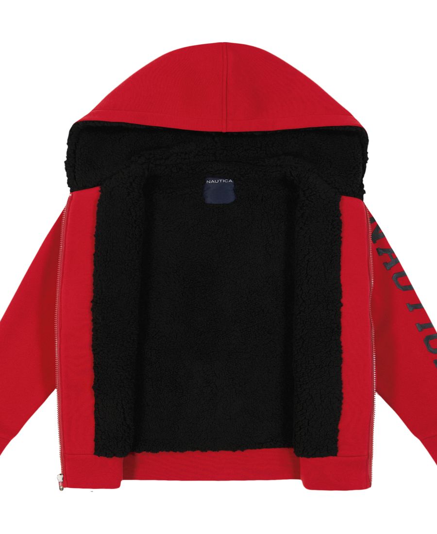 Детская толстовка на молнии Sherpa, размеры 8-20 Nautica, Red — фото 3