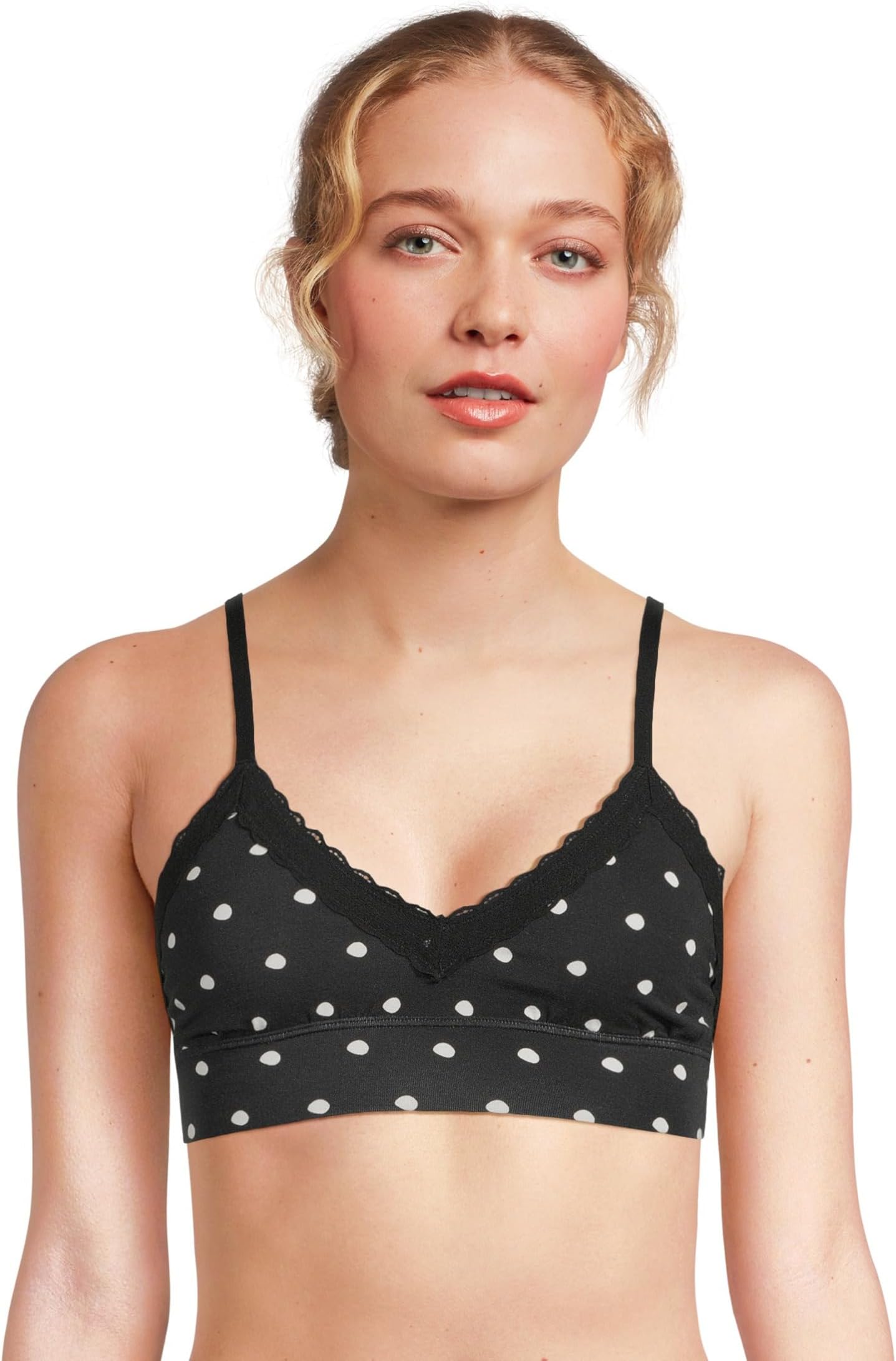 

Бюстгальтер MeUndies Feel Free Lace Plunge Bralette, цвет Polka Dots