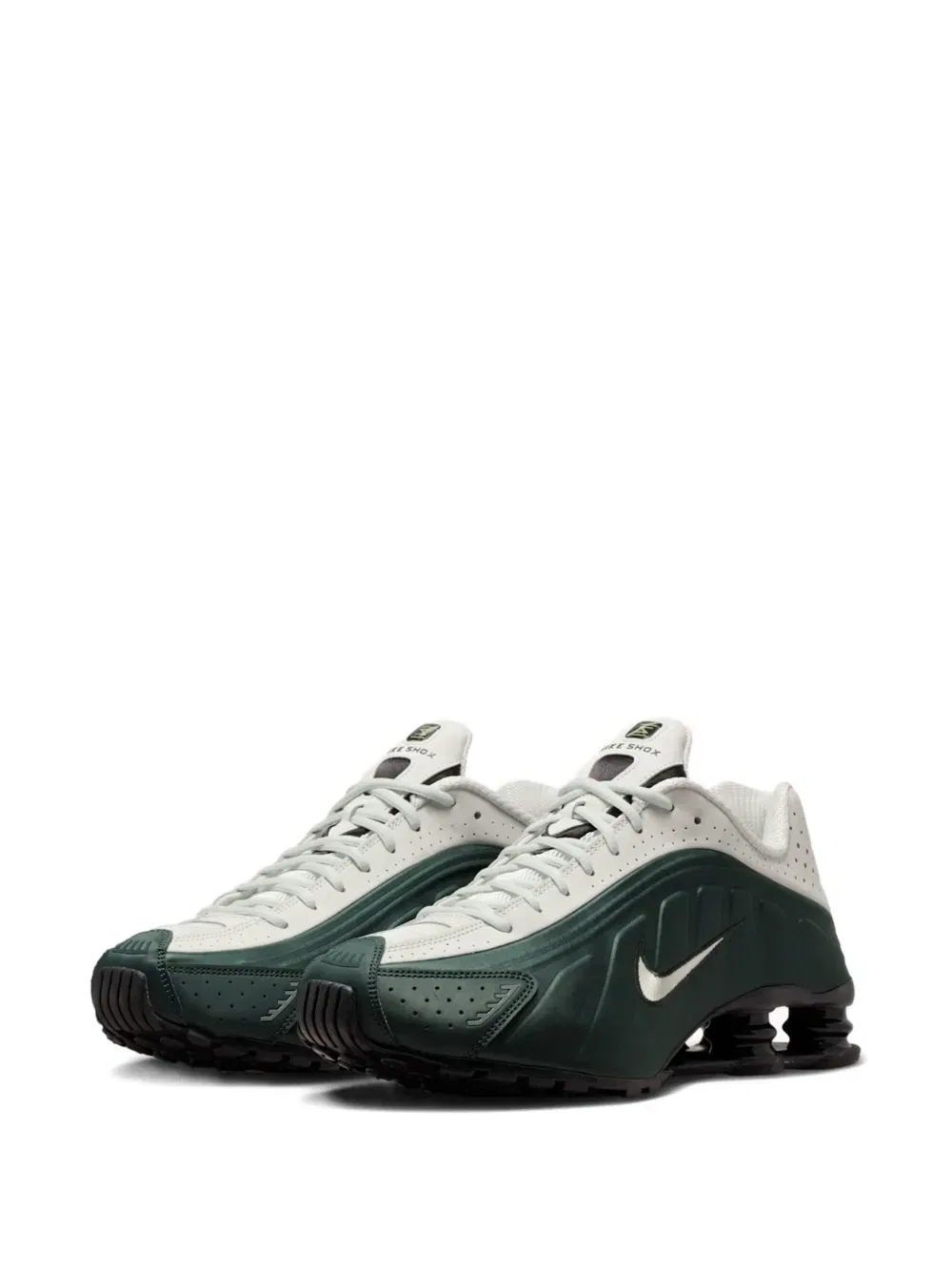 Кроссовки Shox r4 на шнуровке Nike, зеленый — фото 2