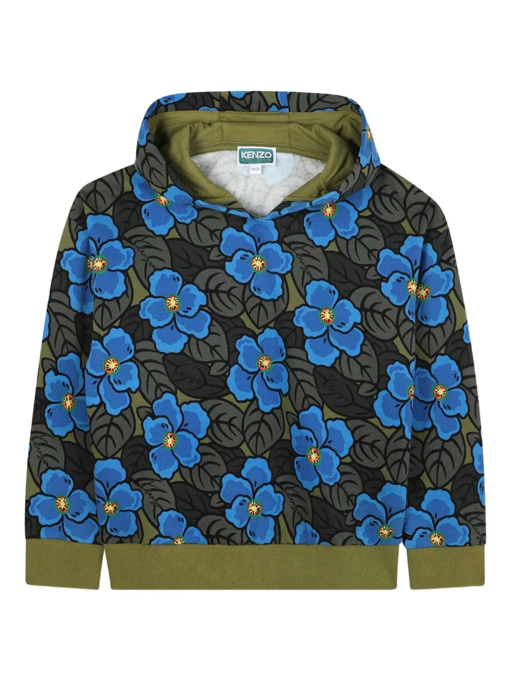 

Худи с цветочным принтом Kenzo Kids, зеленый