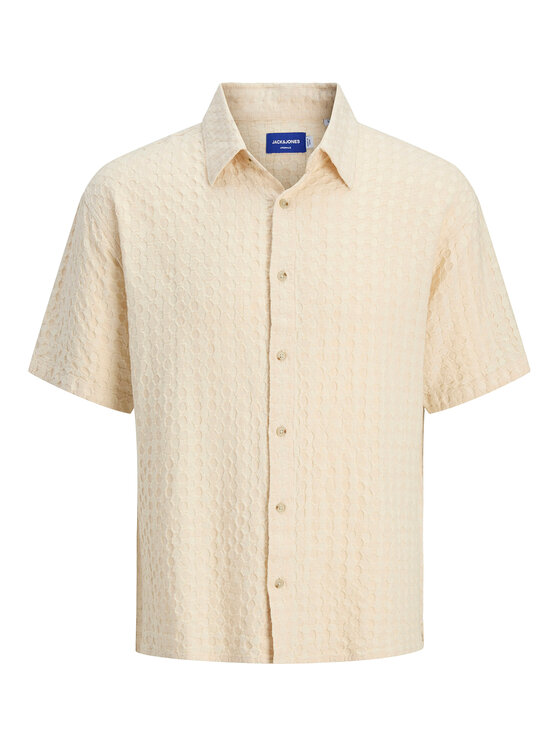 

Свободная рубашка Dobby 12277184 Jack&Jones, бежевый