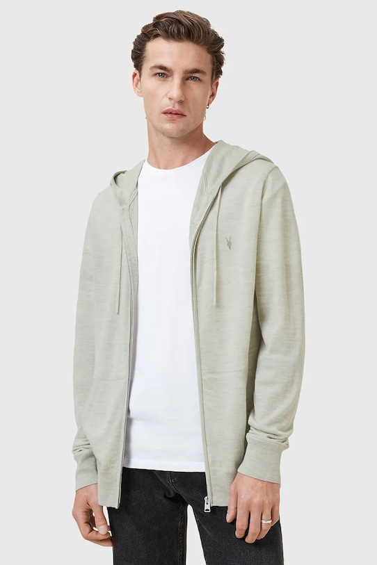 

Шерстяная худи с молнией Mode Merino Zip Hood Allsaints, зеленый