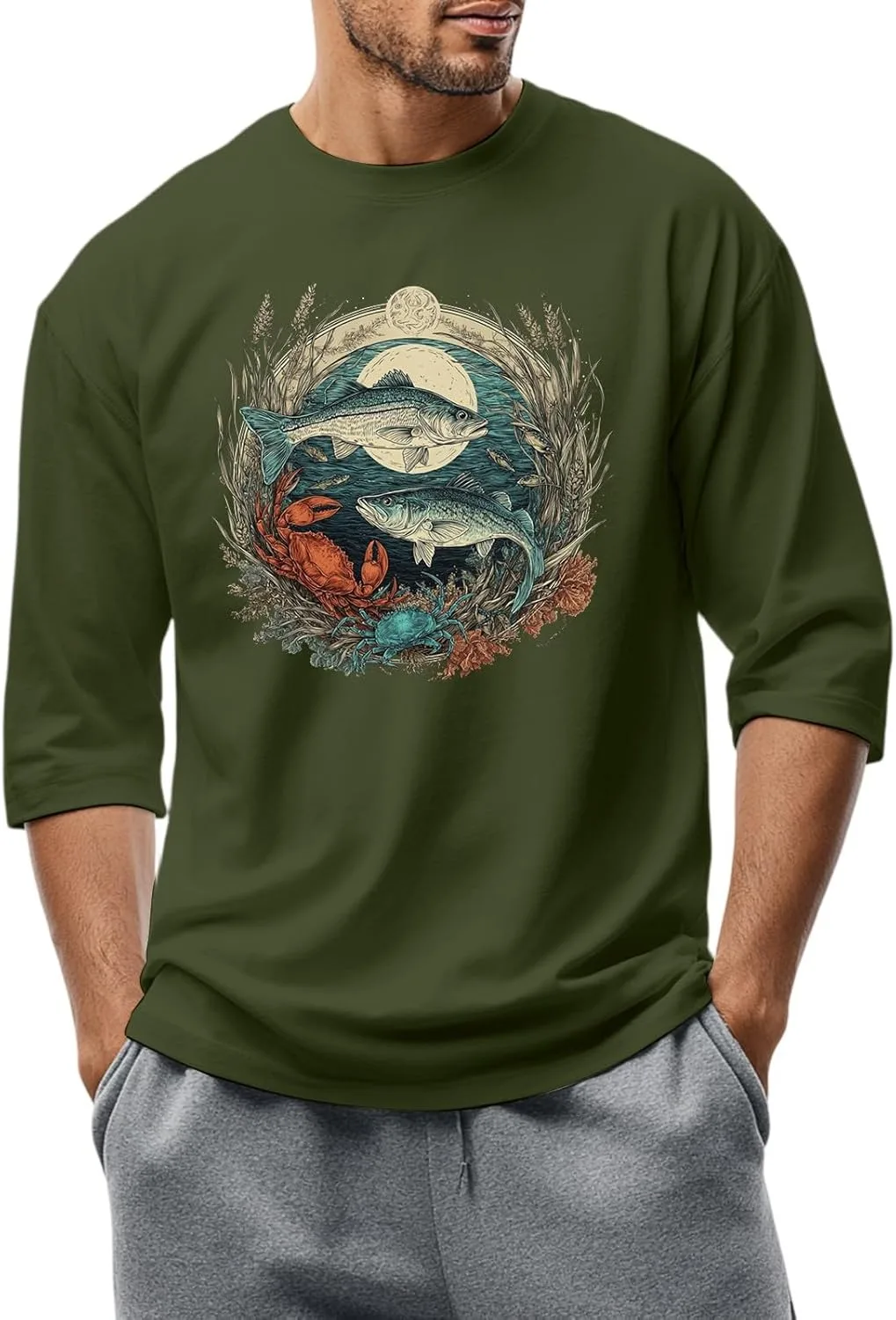 

Футболка для мужчин Casual Loose с графическим принтом Kvsozwuty