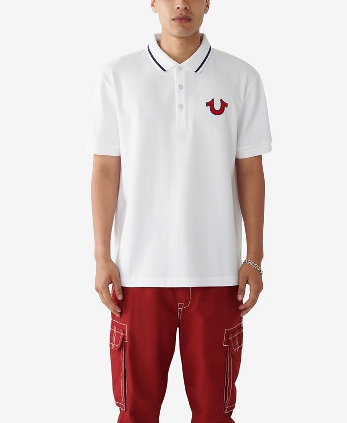 

Мужская рубашка-поло стандартного кроя с коротким рукавом JV7 True Religion, белый