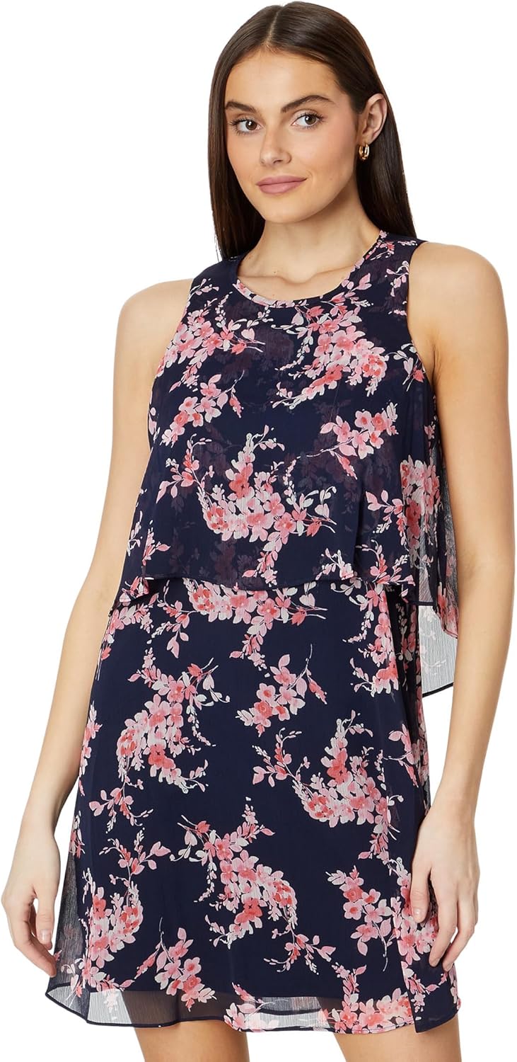 

Женское шифоновое платье с цветочным принтом Tommy Hilfiger Cresent, Sky Captain/Seasheall