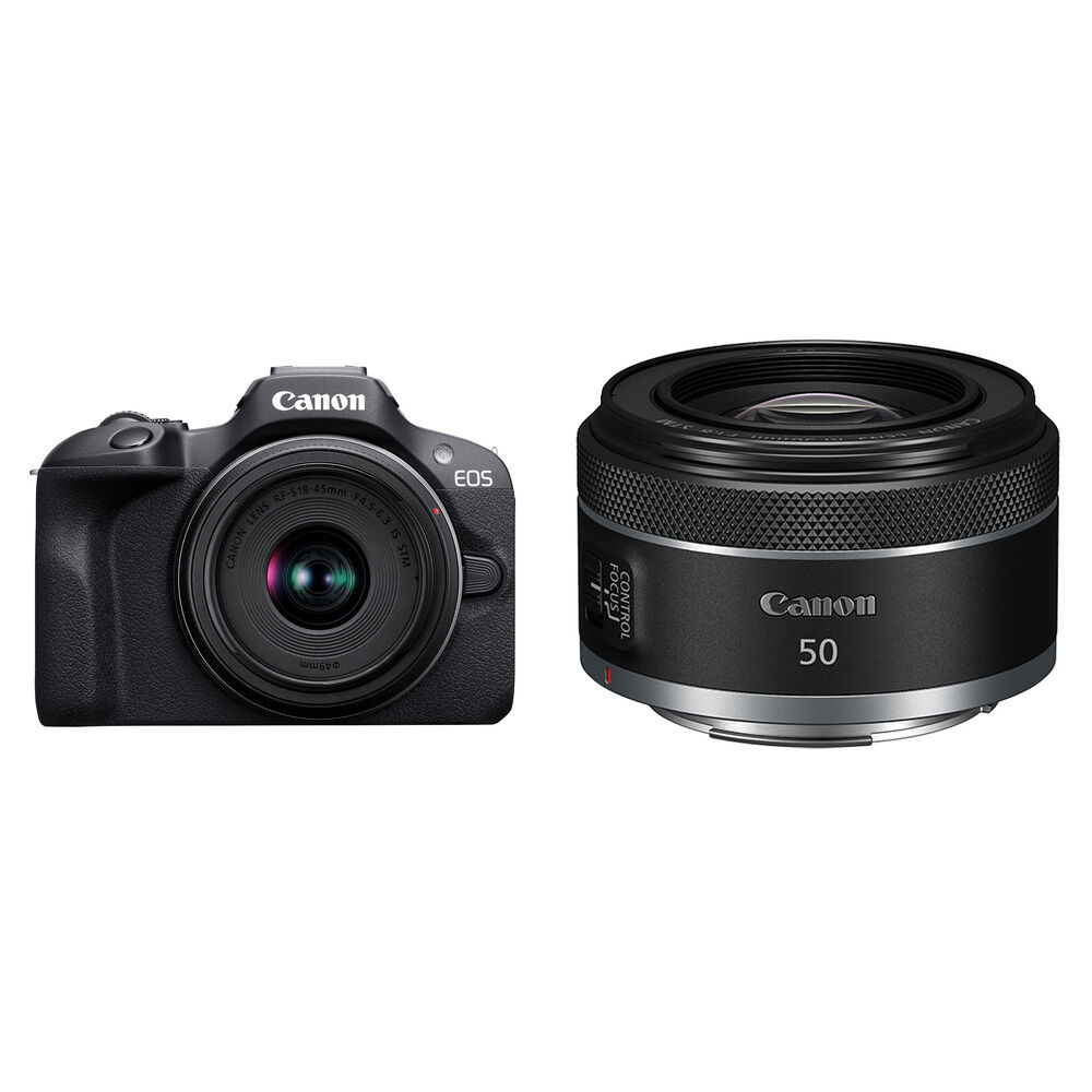 

Беззеркальная камера Canon EOS R100 Mirrorless Camera with 18-45mm and 50mm Lenses
