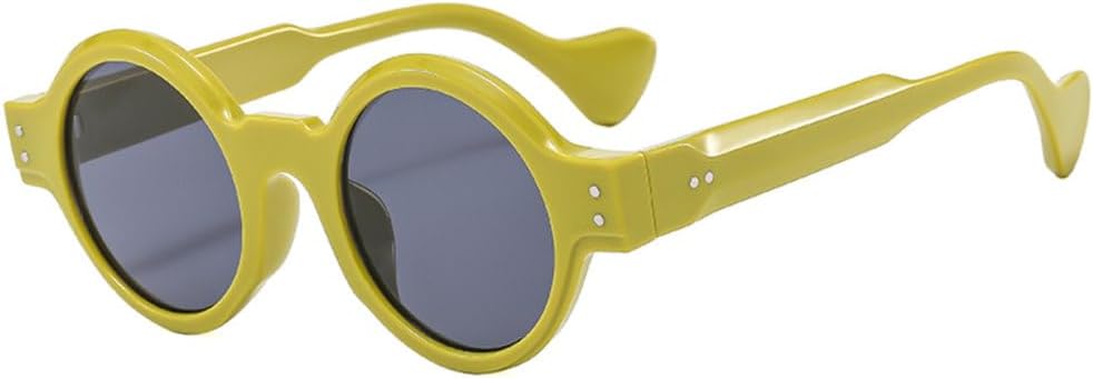 

Модные круглые солнцезащитные очки с леопардовым принтом для женщин, черные заклепки, круглые солнцезащитные очки для мужчин, винтажные зеленые солнцезащитные очки UV400 TYUVIVO, C3