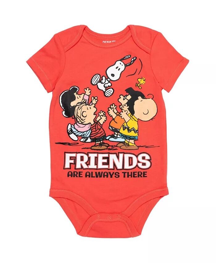 Комплект из 5 боди Snoopy Charlie Brown для маленьких мальчиков, разноцветный Peanuts, мультиколор — фото 3