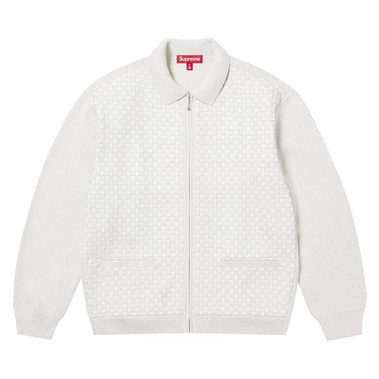

Кардиган Supreme Woven Leather Zip Up Cardigan, White