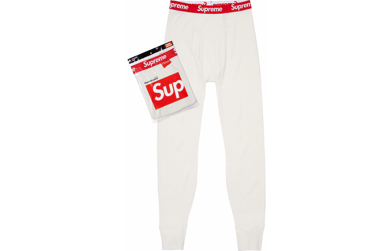

Термоштаны Supreme, белый / красный