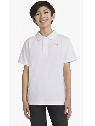 

Футболка-поло с логотипом levi's «летучая мышь» для больших мальчиков s-xl, белый