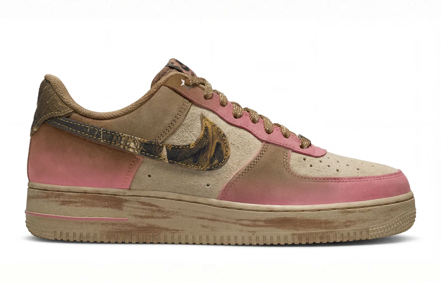 Кроссовки скейтбордические Nike Air Force 1 Rego Hot Dog розово-коричневые — фото 3